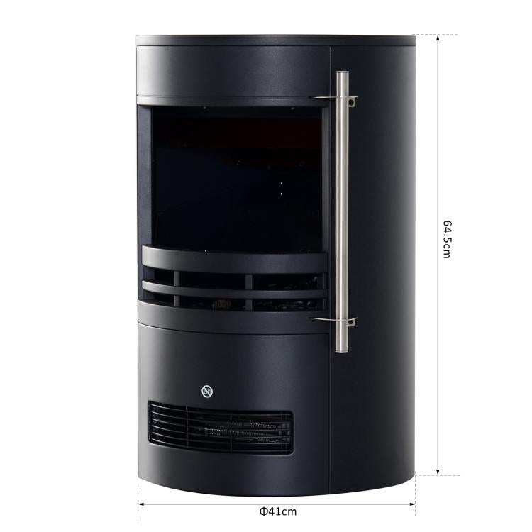 900W/2000W Freestanding Electric Fireplace with Flame Effect, Adjustable Temperature, and Overheat Protection, 41x41x64.5cm, Black