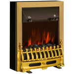 Caminetto elettrico dorato con fiamma LED, 1000/2000 W