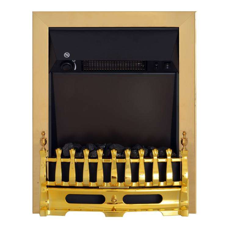 Caminetto elettrico dorato con fiamma LED, 1000/2000 W - immagine 12