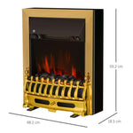 Caminetto elettrico dorato con fiamma LED, 1000/2000 W - immagine 5