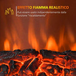Caminetto elettrico dorato con fiamma LED, 1000/2000 W - immagine 7