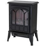 Freestanding Electric Fireplace (1000W/2000W) with Adjustable Flame Brightness, Adjustable Temperature, and Overheat Protection – 39x23x56.5cm, Black
