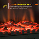 Freestanding Electric Fireplace (1000W/2000W) with Adjustable Flame Brightness, Adjustable Temperature, and Overheat Protection – 39x23x56.5cm, Black