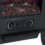 Freestanding Electric Fireplace (1000W/2000W) with Adjustable Flame Brightness, Adjustable Temperature, and Overheat Protection – 39x23x56.5cm, Black