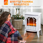 Freestanding Electric Fireplace, 1000W/2000W Power with Adjustable Flame Effect, 39x23x56.5cm, White