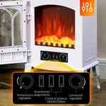 Freestanding Electric Fireplace, 1000W/2000W Power with Adjustable Flame Effect, 39x23x56.5cm, White