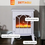 Freestanding Electric Fireplace, 1000W/2000W Power with Adjustable Flame Effect, 39x23x56.5cm, White