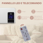 Wall-Mounted Oscillating Fan Heater with 12-Hour Timer and 2 Heating Modes, 54.5x12x21.5 cm, White
