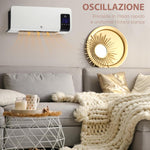 Wall-Mounted Oscillating Fan Heater with 12-Hour Timer and 2 Heating Modes, 54.5x12x21.5 cm, White