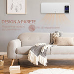 Wall-Mounted Oscillating Fan Heater with 12-Hour Timer and 2 Heating Modes, 54.5x12x21.5 cm, White