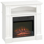 Electric fireplace with LED flame effect, adjustable brightness, and remote control – 1800 W – 80.5 x 32.3 x 80.5 cm – White
