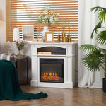 Electric fireplace with LED flame effect, adjustable brightness, and remote control – 1800 W – 80.5 x 32.3 x 80.5 cm – White