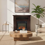 Electric fireplace with LED flame effect, adjustable brightness, and remote control - 1800 W - 80.5 x 32.3 x 80.5 cm
