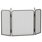 3-Panel Fireplace Screen – Foldable Metal Fire Guard (96 x 1.3 x 56 cm) – Black