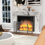 3-Panel Fireplace Screen – Foldable Metal Fire Guard (96 x 1.3 x 56 cm) – Black
