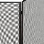 3-Panel Folding Fireplace Screen with Steel Frame, 96 x 62 cm, Black