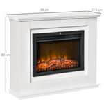 Large 2000W Electric Fireplace with LED Flame Effect – Adjustable Timer, Temperature, and Brightness – Remote Control Included – White