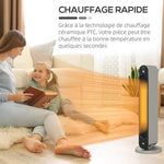 Oscillating fan heater 1100/2200 W – mini PTC ceramic heater – remote control included – supplemental heater
