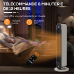 Oscillating fan heater 1100/2200 W – mini PTC ceramic heater – remote control included – supplemental heater