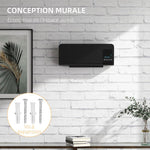 Wall-mounted PTC ceramic fan heater – 1000 W / 2000 W, oscillation, timer, with remote control – Black