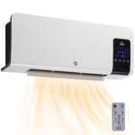 Wall-mounted PTC ceramic fan heater – 1000 W / 2000 W, oscillation, timer, with remote control – White