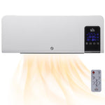 Wall-mounted PTC ceramic fan heater – 1000 W / 2000 W, oscillation, timer, with remote control – White