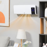 Wall-mounted PTC ceramic fan heater – 1000 W / 2000 W, oscillation, timer, with remote control – White
