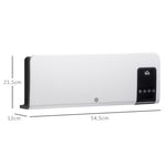 Wall-mounted PTC ceramic fan heater – 1000 W / 2000 W, oscillation, timer, with remote control – White