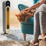 Oscillating fan heater 1100/2200 W – mini PTC ceramic heater – remote control included – black supplemental heater