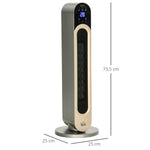 Oscillating fan heater 1100/2200 W – mini PTC ceramic heater – remote control included – black supplemental heater