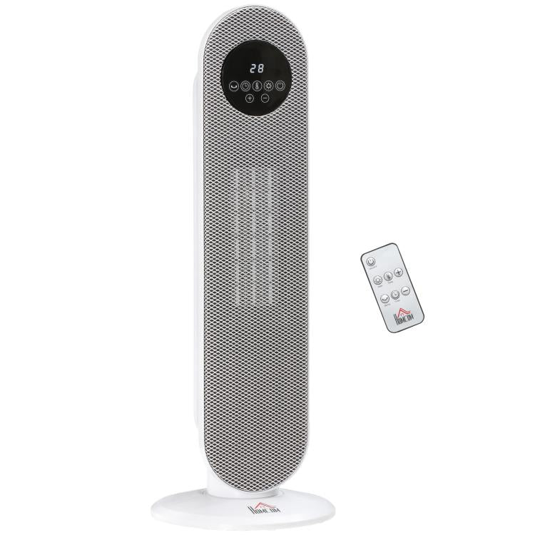 Portable Heater – Oscillating Ceramic Fan Heater (15–40°C) with Remote Control, 1300/2000W, 21 x 21 x 63.5 cm