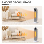 Portable Heater – Oscillating Ceramic Fan Heater (15–40°C) with Remote Control, 1300/2000W, 21 x 21 x 63.5 cm