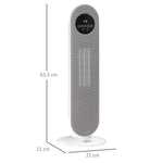 Portable Heater – Oscillating Ceramic Fan Heater (15–40°C) with Remote Control, 1300/2000W, 21 x 21 x 63.5 cm