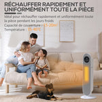 Portable Heater – Oscillating Ceramic Fan Heater (15–40°C) with Remote Control, 1300/2000W, 21 x 21 x 63.5 cm