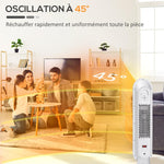 Portable Heater – Oscillating Ceramic Fan Heater (15–40°C) with Remote Control, 1300/2000W, 21 x 21 x 63.5 cm