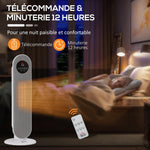 Portable Heater – Oscillating Ceramic Fan Heater (15–40°C) with Remote Control, 1300/2000W, 21 x 21 x 63.5 cm