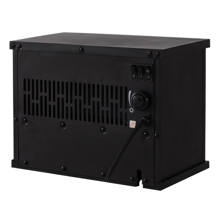 Contemporary-Style Electric Stove with Flame Effect and Thermostat (600–1200 W) – Black