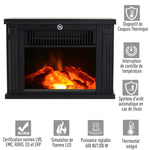 Contemporary-Style Electric Stove with Flame Effect and Thermostat (600–1200 W) – Black