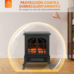 Freestanding Electric Fireplace 900/1800W, 3D Flame Effect, Adjustable Thermostat, Viewing Windows, for 15–30 square meter, Black