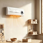 2000W Wall-Mounted Low-Energy Electric Heater with 3 Modes, LED Display, Thermostat, Timer, and Oscillation – White