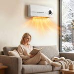 2000W Wall-Mounted Low-Energy Electric Heater with 3 Modes, LED Display, Thermostat, Timer, and Oscillation – White
