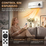 2000W Wall-Mounted Low-Energy Electric Heater with 3 Modes, LED Display, Thermostat, Timer, and Oscillation – White