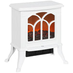 Freestanding Electric Fireplace 750/1500 W with 2 Power Levels, Flame Effect, 15–20 square meter Coverage Area – White