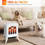 Freestanding Electric Fireplace 750/1500 W with 2 Power Levels, Flame Effect, 15–20 square meter Coverage Area – White