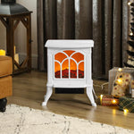 Freestanding Electric Fireplace 750/1500 W with 2 Power Levels, Flame Effect, 15–20 square meter Coverage Area – White