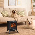 Freestanding Electric Fireplace 750/1500 W with 2 Power Levels and Flame Effect – Coverage Area 15–20 m2 – Black