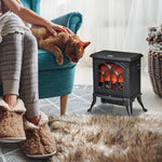 Freestanding Electric Fireplace 750/1500 W with 2 Power Levels and Flame Effect – Coverage Area 15–20 m2 – Black