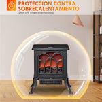 Freestanding Electric Fireplace 750/1500 W with 2 Power Levels and Flame Effect – Coverage Area 15–20 m2 – Black