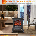 Freestanding Electric Fireplace 750/1500 W with 2 Power Levels and Flame Effect – Coverage Area 15–20 m2 – Black
