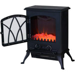 Portable Electric Fireplace 1000W/2000W – Quiet Freestanding Heater with Flame Effect and 30m2 Coverage – Black